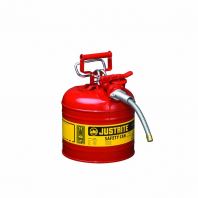 Type II AccuFlow™ Steel Safety Can for flammables, 2 gal., S/S flame arrester, 5/8" metal hose