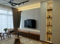 Living Hall TV cabinet cum Feature wall.