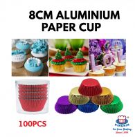 (8CM) ALUMINIUM PAPER CUP IN TUBE - 100PCS