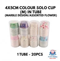 4X5CM COLOUR SOLO CUP (M) IN TUBE - 20PCS