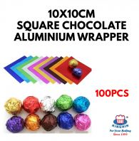 10x10CM SQUARE CHOCOLATE ALUMINIUM WRAPPER - 100PC