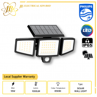 (NEW) PHILIPS ZYLX OUTDOOR MOTION SENSOR LED SOLAR WALL LIGHT 4V DC 10W 1000LM 6500K 15,000HRS IP65 (929004772407)