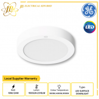 GE DLS LED SURFACE DOWNLIGHT ROUND 240V 25,000HRS IP20 CRI80 [18W/24W] [1500LM/1575LM/2200LM/2310LM] [3000K/4000K/6500K]