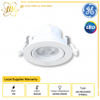 GE SPR LED RECESSED SPOTLIGHT EYEBALL ROUND D100 240V 7W 600LM 15,000HRS IP20 CRI80 [3000K/4000K]