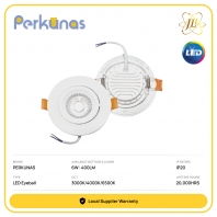 PERKUNAS COB LED EYEBALL FITTING 240V 6W 400LM 20,000HRS [3000K/4000K/6500K]