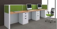 3 pax linear workstation with block system and 2+1 fixed pedestal