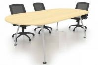 Oval shape meeting table with abies leg and maple top