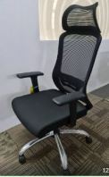 High back mesh chair with adjustable armrest AIM3301HB
