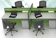4 cluster rectangular workstation with slim block system