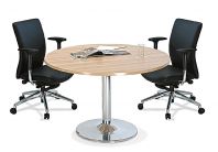 Round discussion table with chrome drum leg Round discussion table with chrome drum leg