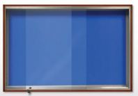 Wooden frame notice board with sliding glass door and lock Wooden frame notice board with sliding glass door and lock