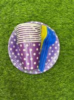7inch Round Paper Plate & Cup with Fork 10pcs (P-7RPCF) 7inch Round Paper Plate & Cup with Fork 10pcs (P-7RPCF)