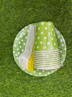 7inch Round Paper Plate & Cup with Fork 10pcs (P-7RPCF) 7inch Round Paper Plate & Cup with Fork 10pcs (P-7RPCF)