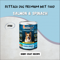 Bettago Premium Dog Wet Food Salmon & Spinach (Shiny Coat Recipe) 375g