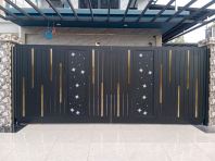 Lasercut Design With LED Trackless Folding Gate