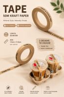 TAPE 50M KRAFT PAPER 