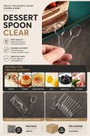 DESSERT SPOON CLEAR(INDIVIDUAL PACK) 100'S+-