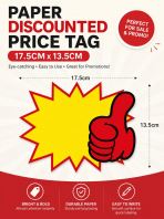 PAPER DISCOUNTED PRICE TAG 17.5X13.5CM 10'S+-