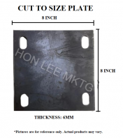 CUT TO SIZE PLATE 6MM 8" X 8" WITH 4 HOLE(16MM) CUT TO SIZE PLATE 6MM 8" X 8" WITH 4 HOLE(16MM)