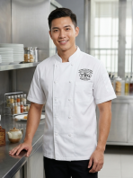 Chef Coat Premium �C Uniform Dapur Profesional | Jaket Chef Tahan Lasak, Selesa & Bernafas untuk Lela