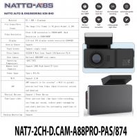 Dashcam A88 Pro (Front: 2K / Rear: 1080P)