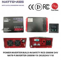 Pure Sine Wave Power Inverter 2000W (24V) Built-in Safety RCD (Residual Current Device) Pure Sine Wave Power Inverter 2000W (24V) Built-in Safety RCD (Residual Current Device)