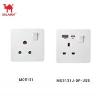 SELAMAT MQ5151 15A Switched Socket Outlet / MQ5131J-DP-USB 13A 1 GANG USB