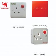 SELAMAT 13A 1Gang / 2Gang  Metal Clad Switch Socket ( Red Rocket )