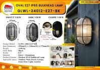 OUTDOOR WALL LIGHT 24012 L-BK E27 BULKHEAD