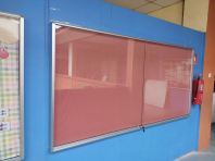 FOAM NOTICE BOARD CABINET WITH SLIDING DOOR