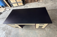 Double pedestal desk 5ft 2 tone Top melamine chipboard black