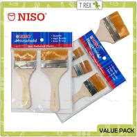 Niso Wood Handle Soft Nylon Paint Brush Set / Oil Painting Art & Craft Brush Set