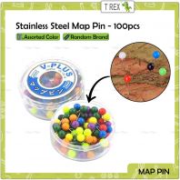 6mm Stainless Steel Map Pin 100pcs   Assorted Color Push Pins  Notice Board Map Pin for Office & School
