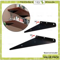 T Rex DIY TRI Metal Floating Wall Shelf Bracket   90�� Heavy Duty 3.0mm  Black Wall Mount Shelve Support
