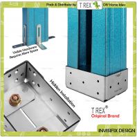 T Rex DIY InvisiFix C Channel Pillar Construction Frame Steel Mounting Foot Base   Non Welded Interlock Support Bracket