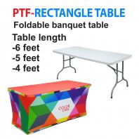 Tension fabric rectangle table
