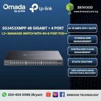 OMADA TP-LINK SG3452XMPP : 48-Port Gigabit and 4-Port 10GE SFP+ L2+ Managed Switch with 40-Port PoE+ & 8-Port PoE++