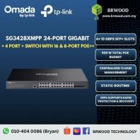 OMADA TP-LINK SG3428XMPP: Access Plus 24-Port Gigabit and 4-Port 10GE SFP+ Switch with 16-Port PoE+ & 8-Port PoE++