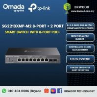 OMADA TP-LINK SG2210XMP-M2: 8-Port 2.5GBASE-T and 2-Port 10GE SFP+ Smart Switch with 8-Port PoE+
