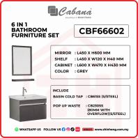 6 IN 1 BATHROOM FURNITURE SET S/STEEL - CBF66602