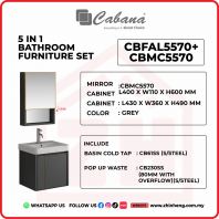 5 IN 1 BATHROOM FURNITURE SET ALUMINIUM - CBFAL5570+CBMC5570 5 IN 1 BATHROOM FURNITURE SET ALUMINIUM - CBFAL5570+CBMC5570