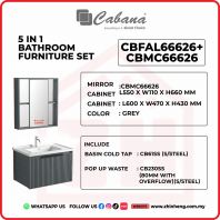 5 IN 1 BATHROOM FURNITURE SET ALUMINIUM - CBFAL66626+CBMC66626 5 IN 1 BATHROOM FURNITURE SET ALUMINIUM - CBFAL66626+CBMC66626