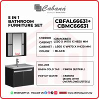 5 IN 1 BATHROOM FURNITURE SET ALUMINIUM - CBFAL66631+CBMC66631 5 IN 1 BATHROOM FURNITURE SET ALUMINIUM - CBFAL66631+CBMC66631