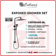 CABANA CSS7914SS-BL 2 WAYS MATT BLACK FINISHED EXPOSED SHOWER SET CABANA CSS7914SS-BL 2 WAYS MATT BLACK FINISHED EXPOSED SHOWER SET