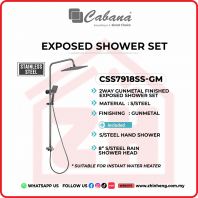 CABANA CSS7918SS-GM 2 WAYS GUNMETAL FINISHED EXPOSED SHOWER SET CABANA CSS7918SS-GM 2 WAYS GUNMETAL FINISHED EXPOSED SHOWER SET