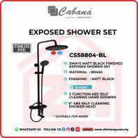 CABANA CSS8804-BL 3 WAYS MATT BLACK FINISHED EXPOSED SHOWER SET CABANA CSS8804-BL 3 WAYS MATT BLACK FINISHED EXPOSED SHOWER SET