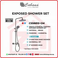 CABANA CSS8810-GM 3 WAYS GUNMETAL FINISHED EXPOSED SHOWER SET CABANA CSS8810-GM 3 WAYS GUNMETAL FINISHED EXPOSED SHOWER SET