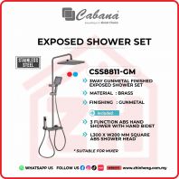 CABANA CSS8811-GM 3 WAYS GUNMETAL FINISHED EXPOSED SHOWER SET CABANA CSS8811-GM 3 WAYS GUNMETAL FINISHED EXPOSED SHOWER SET