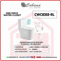 Cabana CWC8355-RL One Piece Water Closet Washdown With Rimless Flushing Technology Cabana CWC8355-RL One Piece Water Closet Washdown With Rimless Flushing Technology
