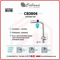 CABANA Pull Out Kitchen Mixer Tap 3 Function With Shower Head  CB3806